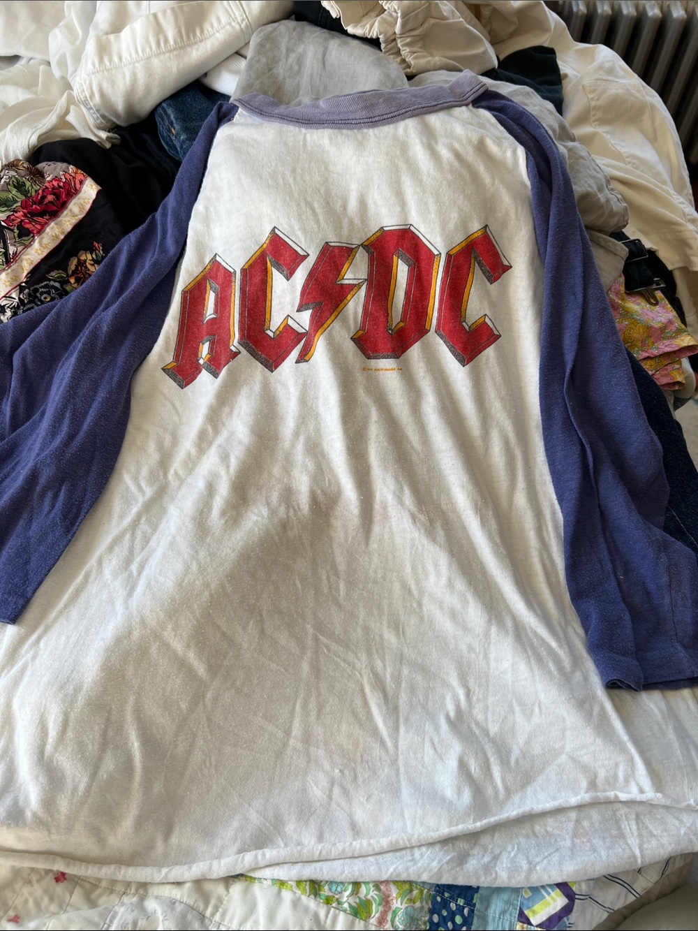 AC/DC original concert  Tee in White and Purple